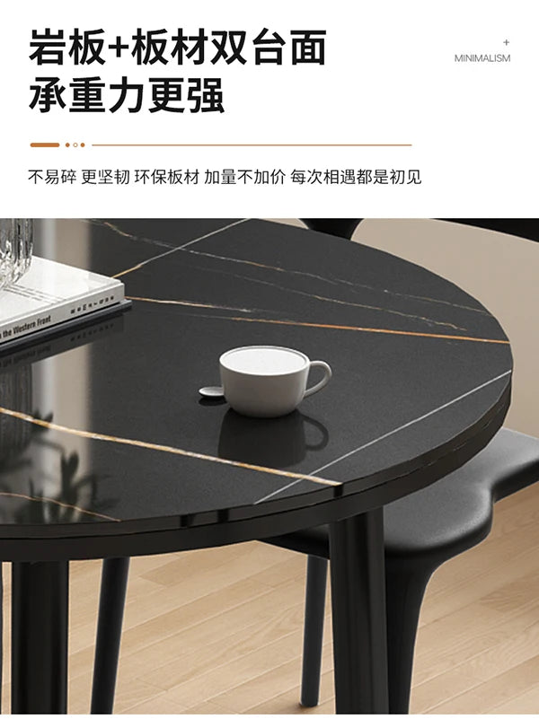 Bistro Slate Kitchen Tables Black Coffee Nordic Retro Dining Table Poker Minimalist Tavoli Da Pranzo Small Furniture HD50CZ