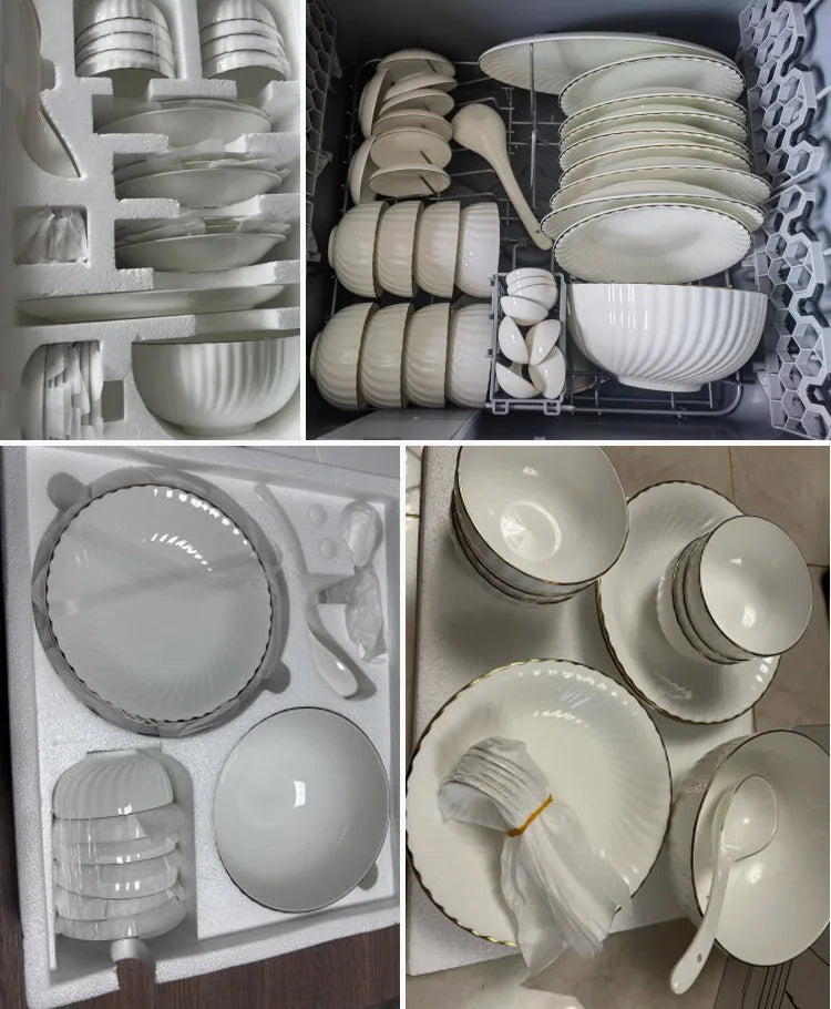 Premium Bone China Dinnerware Set for Home, Microwave Compatibility, 14Pis