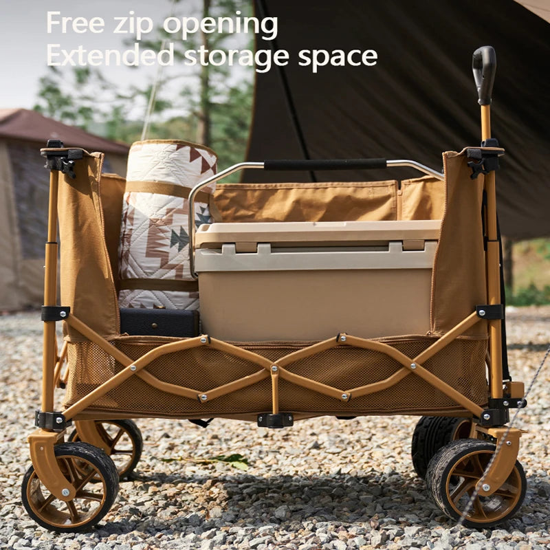 Camping Trolley Liftable Foldable  Outdoor Beach 210L Large Capacity Multi-Function Portable Cart Picnic Wagon