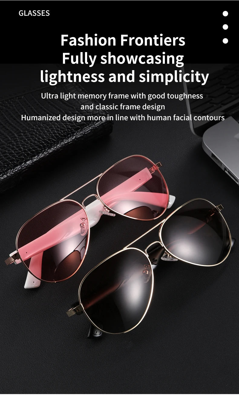 NEW  Bluetooth Sunglasses Smart Audio Glasses Nylon Lenses Dual Speakers Support Bluetooth Calls Music Eyeglasses For Men Women