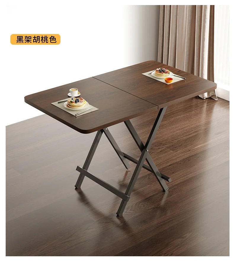 Simple Portable Kitchen Table Folding Coffee Modern Design Dining Table Nordic Black Juegos De Comedor Home Furniture HD50CZ