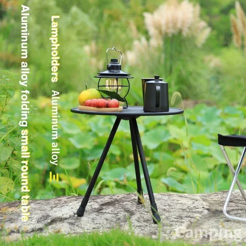 Outdoor tripod dining hiking picnic lifting folding round  portable telescopic aluminum alloy coffee mini