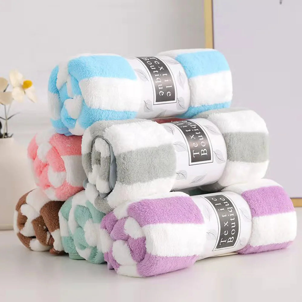 Cotton 35X75 Colorful Stripes Lighter Weight Absorbent Quick Dry Bathroom Towel Swimming Microfiber Towel