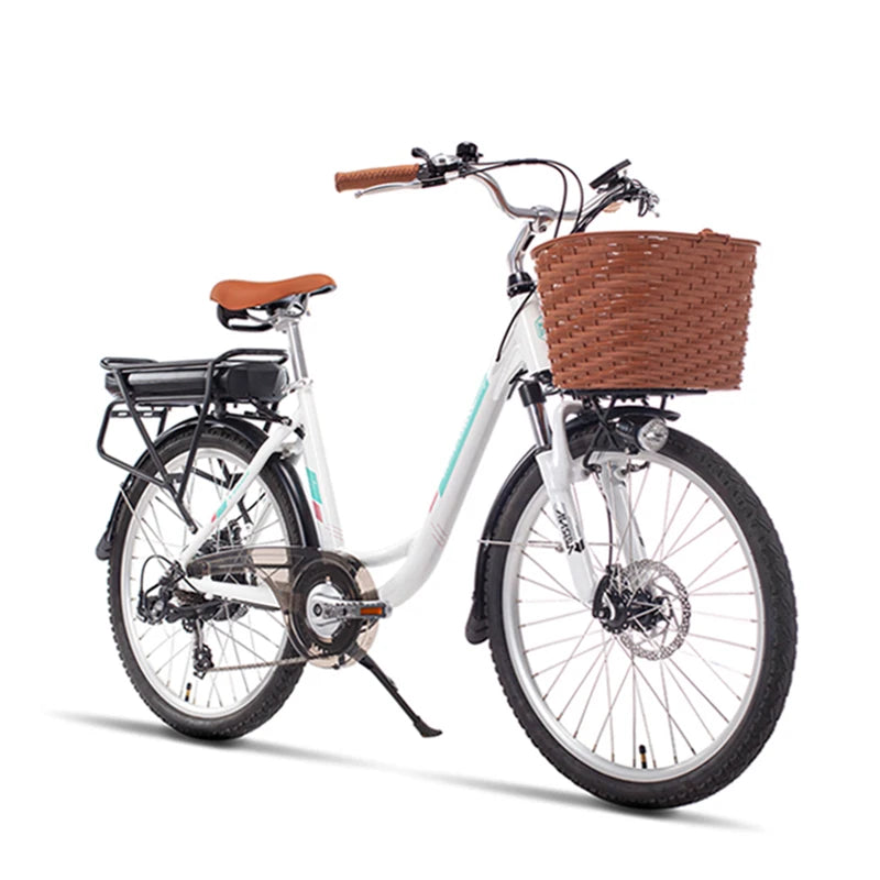 24 inch urban electric bicycle princess frame detachable lithium battery 400W assist electric bicycle city ebike