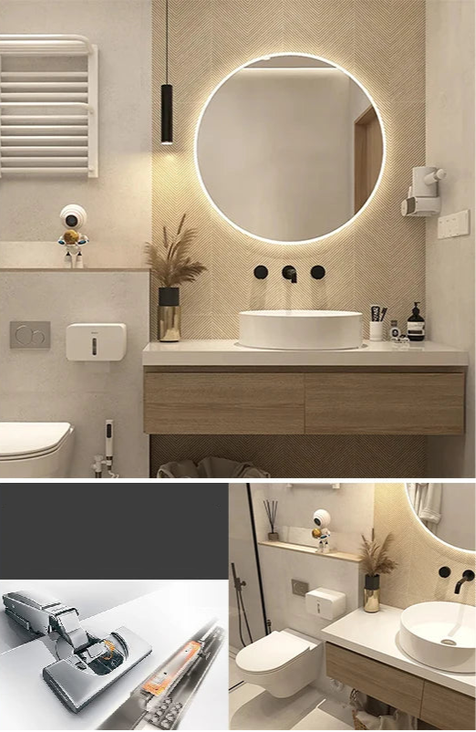 Minimalist Bathroom Cabinet with Washstand & Basin