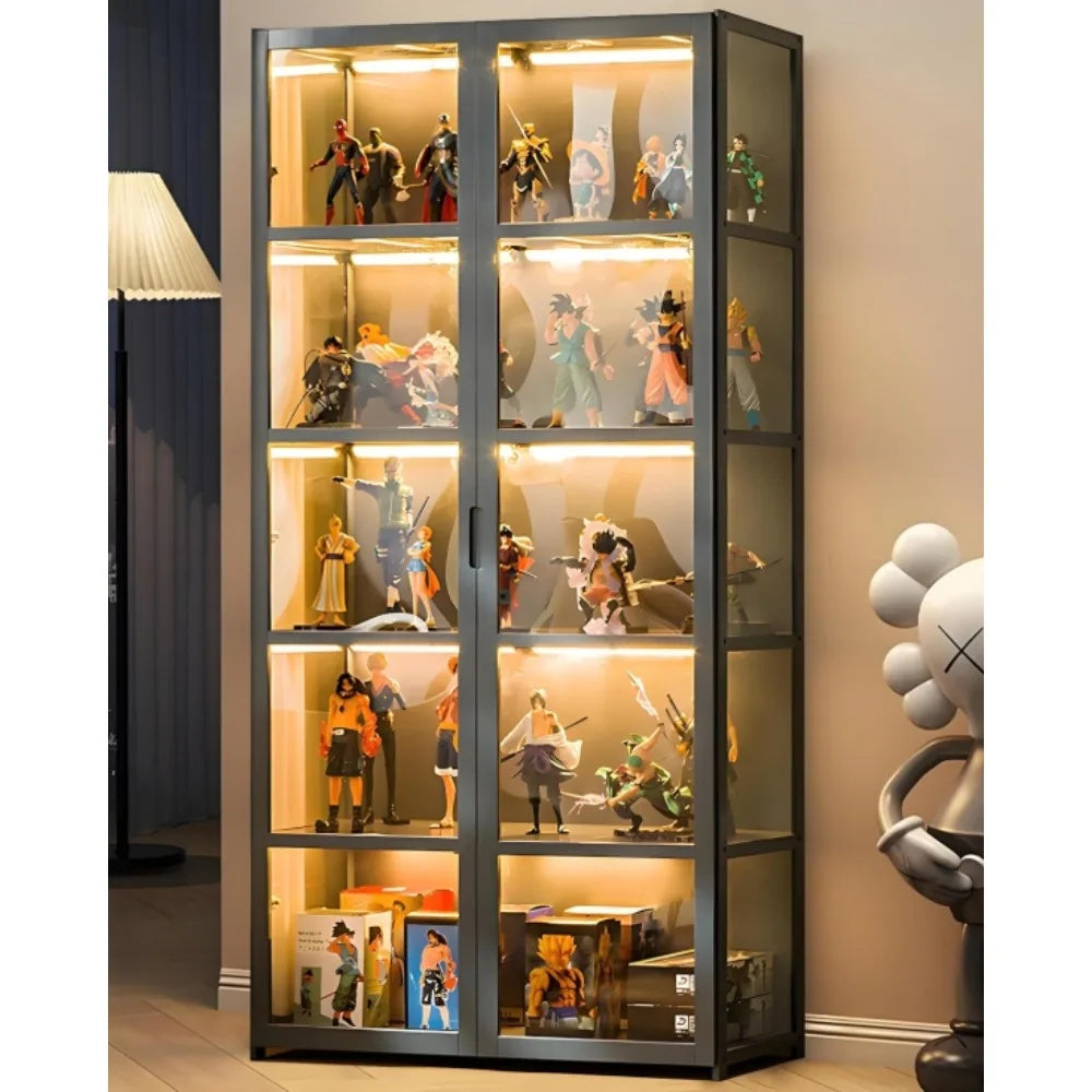 Modern Bamboo & Acrylic Display Cabinet