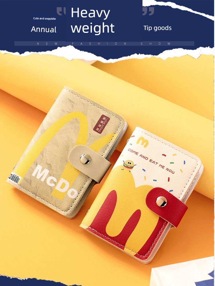 "M Records Mai Mai" Mai Men Card Holder Card Case Cosmetics Bag Bank Card Student Identity Document Package Men and Women Coin Purse