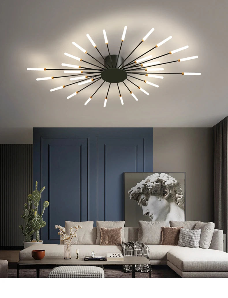 Modern Nordic LED Ceiling Chandelier for Living room Novelty fireworks modeling lighting Home Decoration Lamps Bedroom fixtures