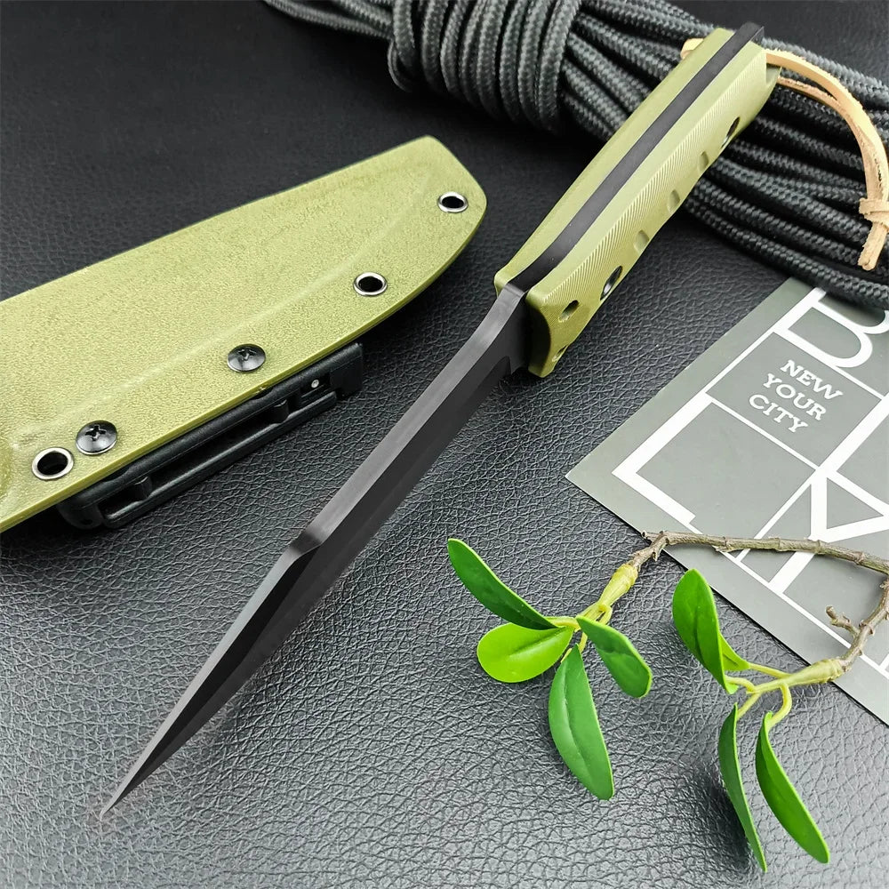 Portable Full Tang Tactical Fixed Knife 8Cr13Mov Blade G10 Handle Outdoor Hunting Camping Knives Military Self-defense EDC Tool