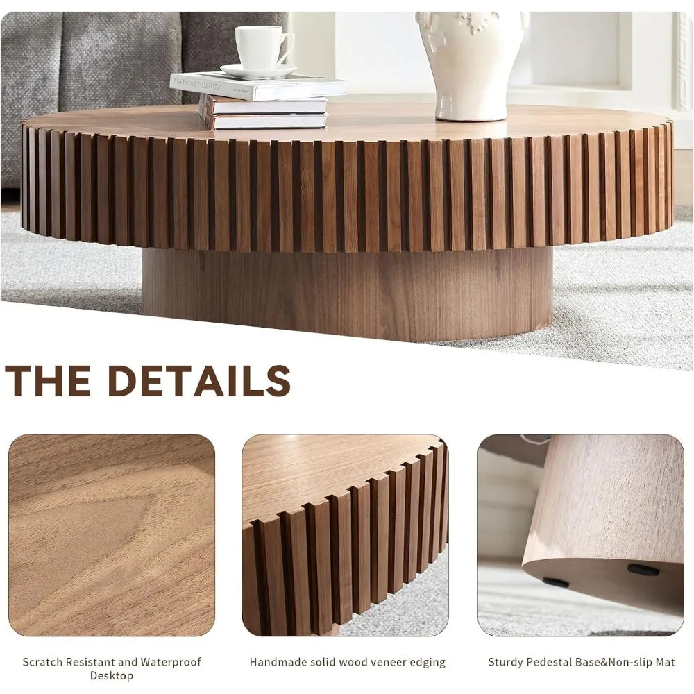 Modern Oval Wood Coffee Table