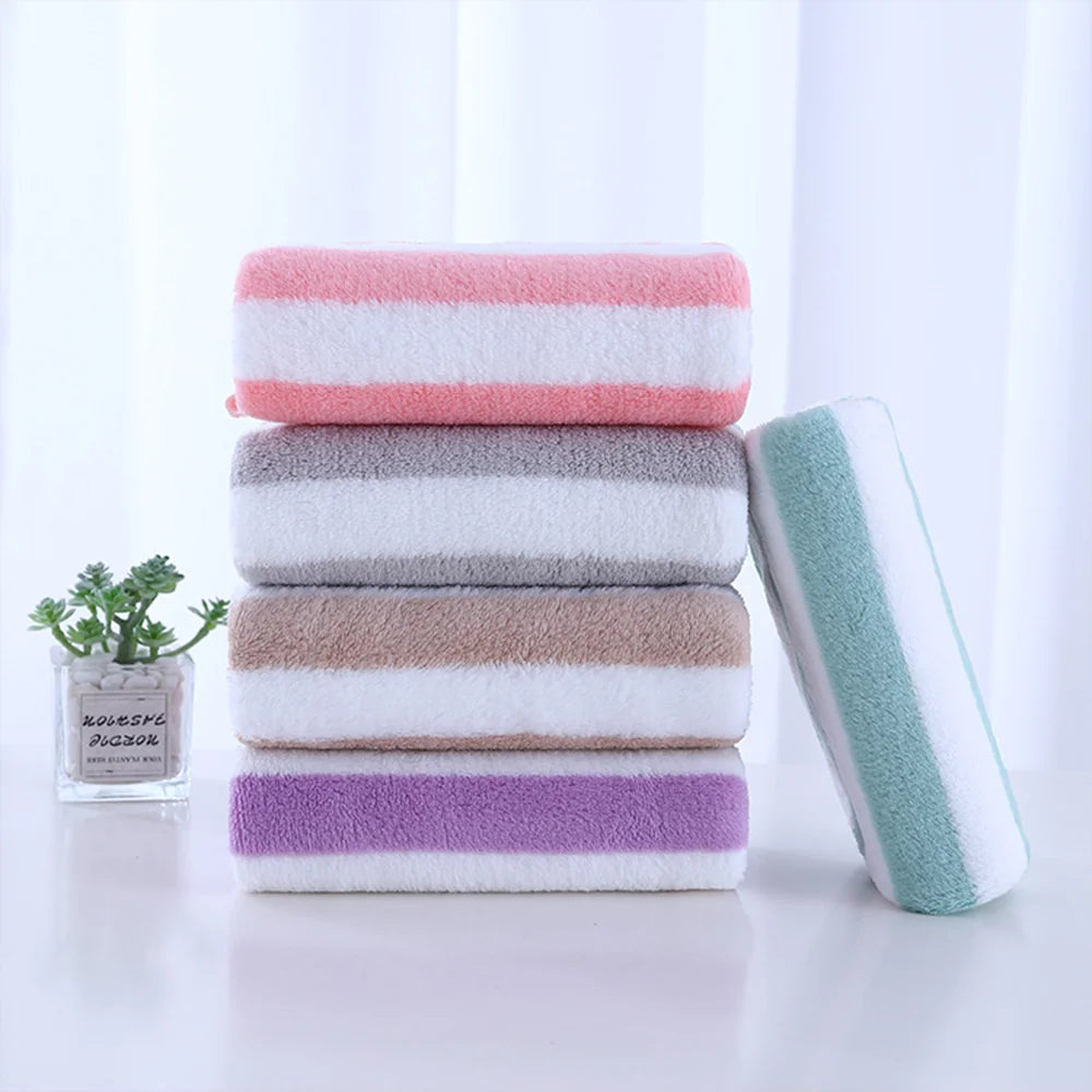 Cotton 35X75 Colorful Stripes Lighter Weight Absorbent Quick Dry Bathroom Towel Swimming Microfiber Towel