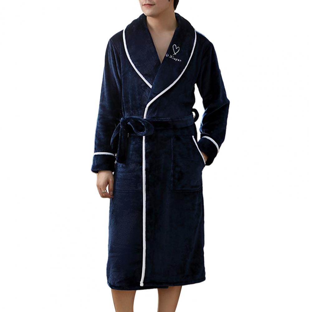 Men Home Clothes Pajamas Super Soft Highly Absorbent Winter Pajamas Pocket Design Couple Bathrobe Winter Sleepwear