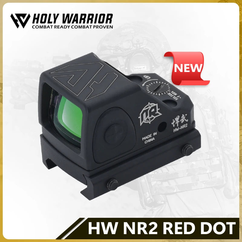 Holy Warrior NR2 Red Dot Sight Tactical Riflescope Rechargeable Reflex Sight Collimator Sight Hunting 20mm Airsoft Accessory