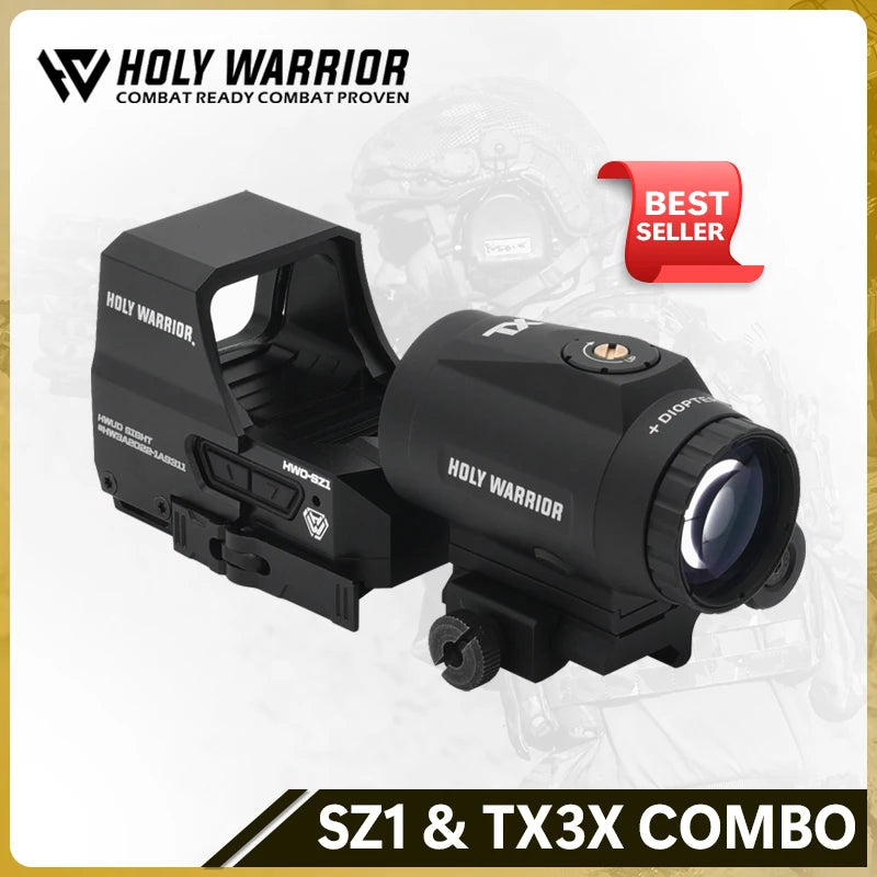 Holy Warrior Tactical SZ1 TX3X Combo Electric Sight Magnifier perfect replcia Mil Spec Airsoft Sniper Rifle Hunting Holographic