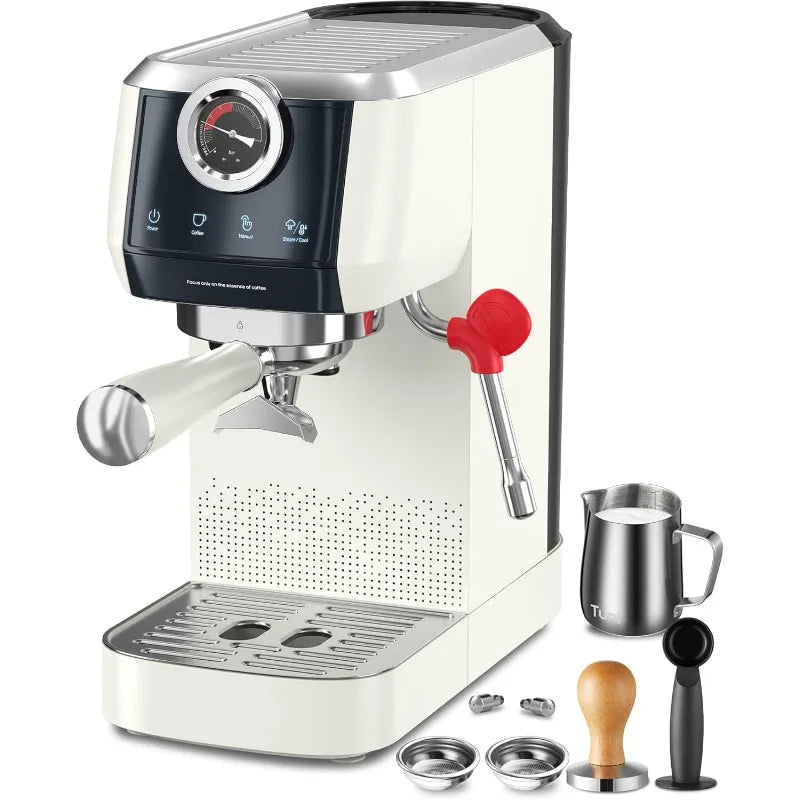 Espresso Machine with Built-in Pressure Gauge