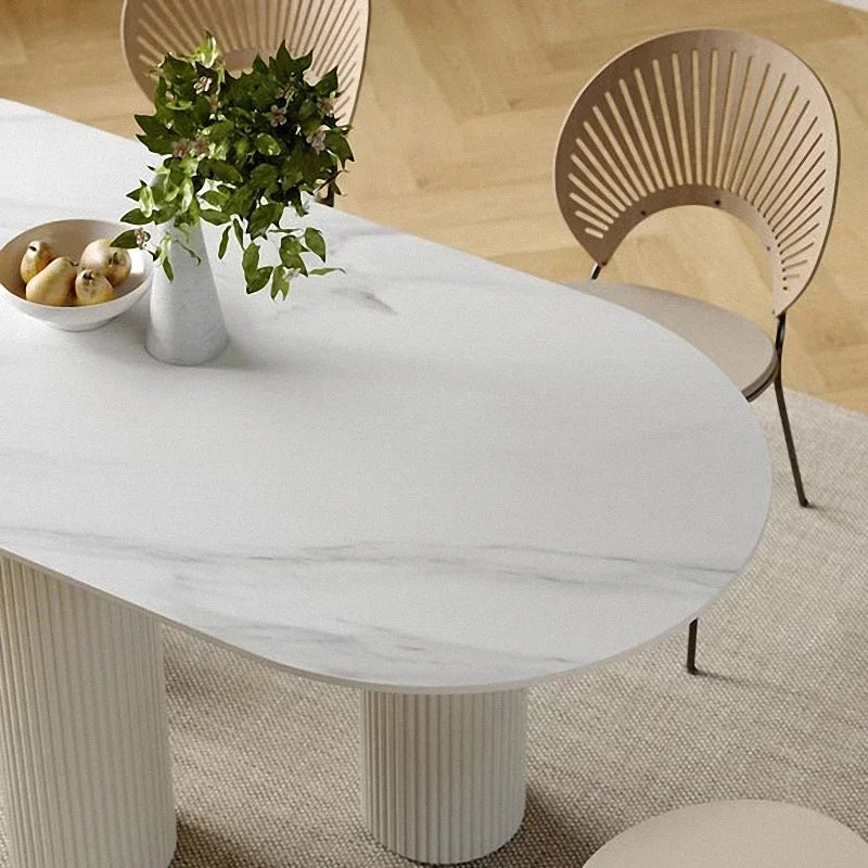 Modern White Dining Table Simple Design Study Luxury Living Room Table Nordic Receptionist Mesa Comedor Furnitures HD50CZ