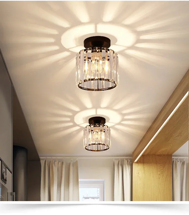 Nordic Modern Simple Led Ceiling Lights Crystal Lampshade Unique Lamp Designs Wall Aisle Corridor Living Room Pendant