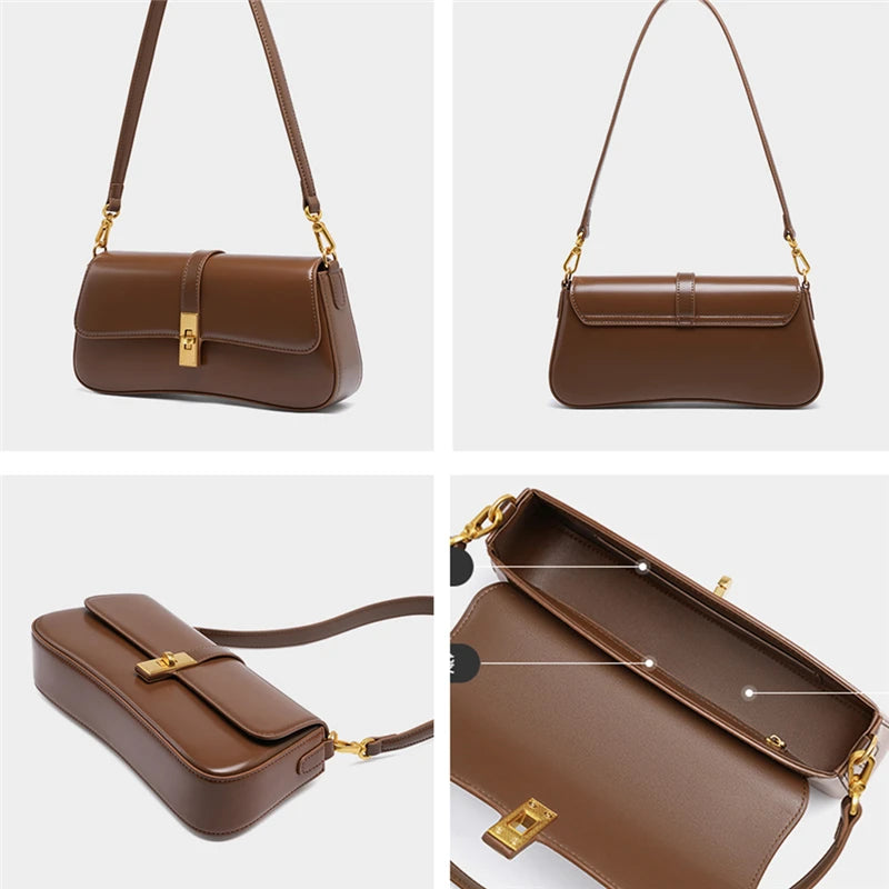 Elegant Genuine Leather Shoulder & Crossbody Bag