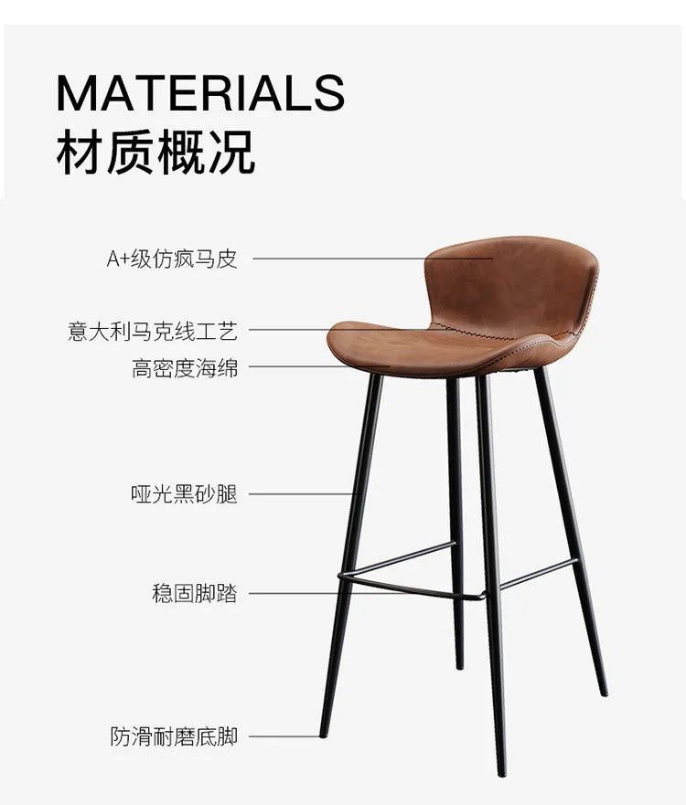 Height Counter Bar Stools Dining Relaxing Living Room Minimalist Designer Chair Office Breakfast Banqueta Bar Furniture TD50DC