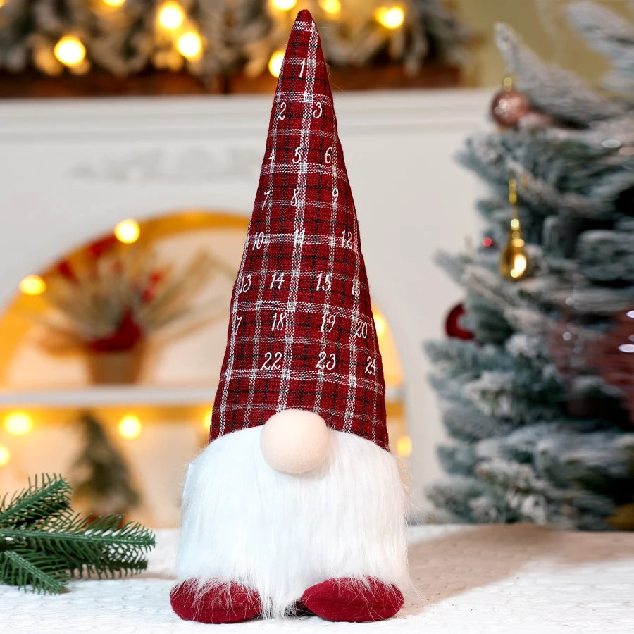 Christmas doll faceless old man with pointed hat sitting posture Christmas tree pendant high-end plush ornament cartoon doll