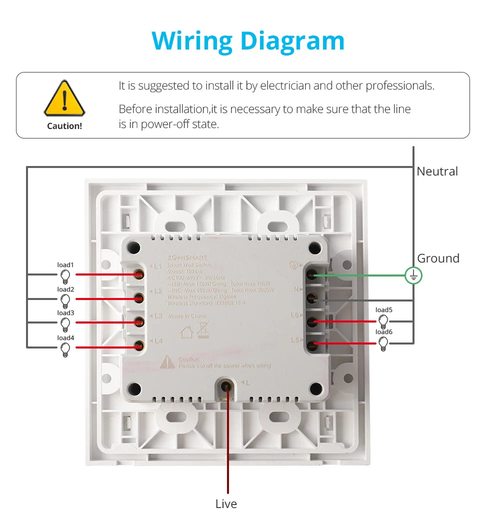 Zemismart Tuya Zigbee Smart 1 2 3 4 6 Gangs Light Switch Brazilian Wall Interrupter Alexa Google Home Smart Life App Control