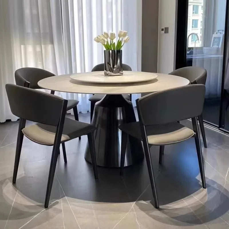 Luxury Slate Dining Tables Nordic Round Modern Metal Bedside Table Design Design Juegos De Comedor Kitchen Furniture HD50CZ