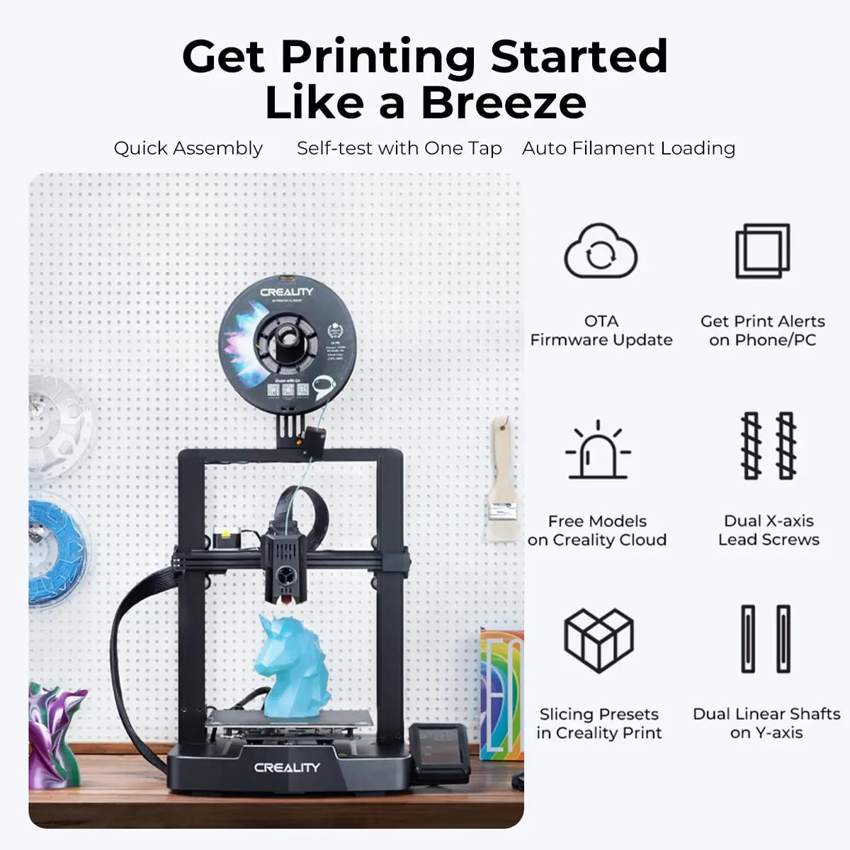 Creality Ender 3 V3 KE 3D Printer 500mm/s MAX Printing X-axis Linear Rail CR Touch Auto Leveling Upgraded Sprite Direct Extruder