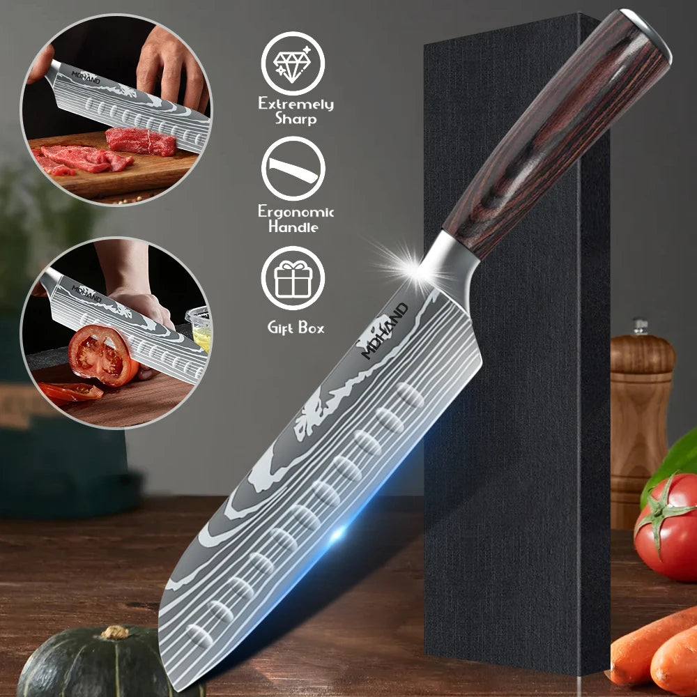 7-Inch Santoku Knife – Precision Cutting with Razor-Sharp Edge