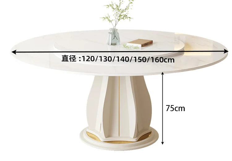 Luxury Modern Dining Tables White Round Balcony Design Center Table Minimalist Nordic Mesas De Jantar Kitchen Furniture HD50CZ