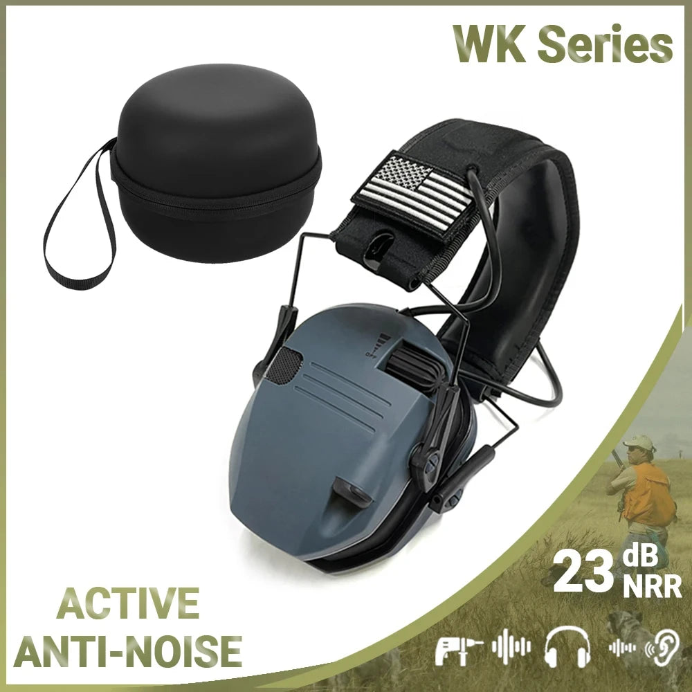 Ear Protection Headset Electronic Hearing Protection Active Protector for Shooting Earmuffs with Bag NRR 23dB Noise Reduction