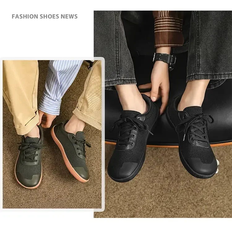 Men Wide Barefoot Shoes Casual Canvas Shoes Big Size Walking Training Minimalist Sneakers Zero Drop Non Slip Women Gym Flats