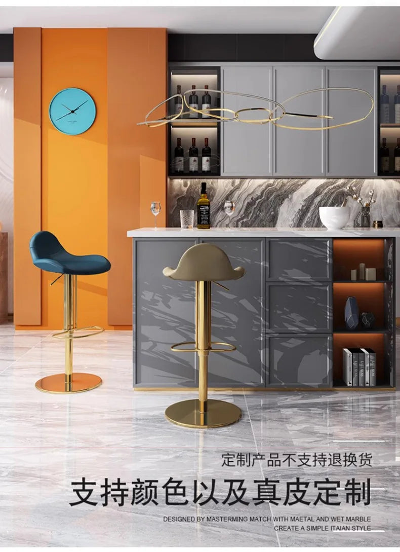 Office Home Bar Stools High Modern Design Banquet Minimalist Chairs Modern Metal Counter Taburetes De Bar Salon Furniture TD50DC