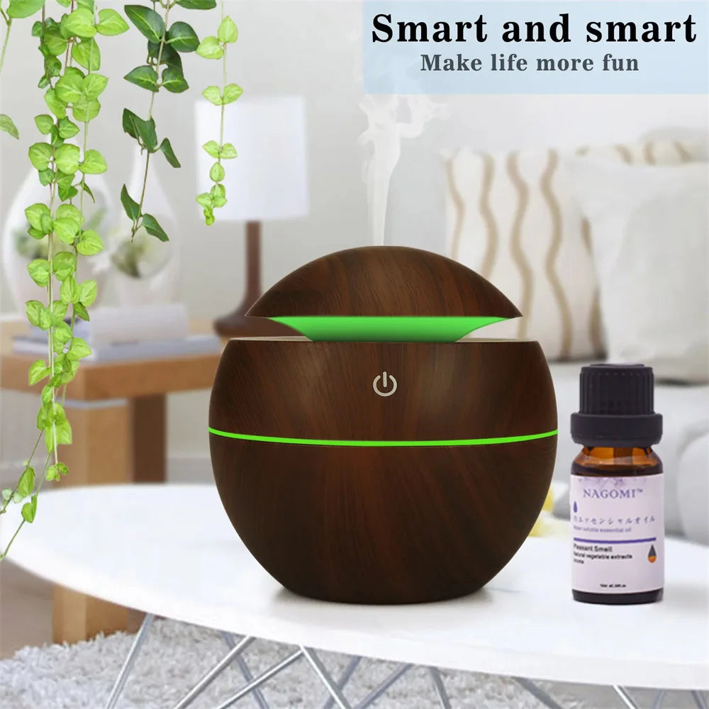 Humidifier Electric Air Aroma Diffuser Wood Ultrasonic Air Humidifier Essential Oil Aromatherapy Cool Mist Maker for Bedroom