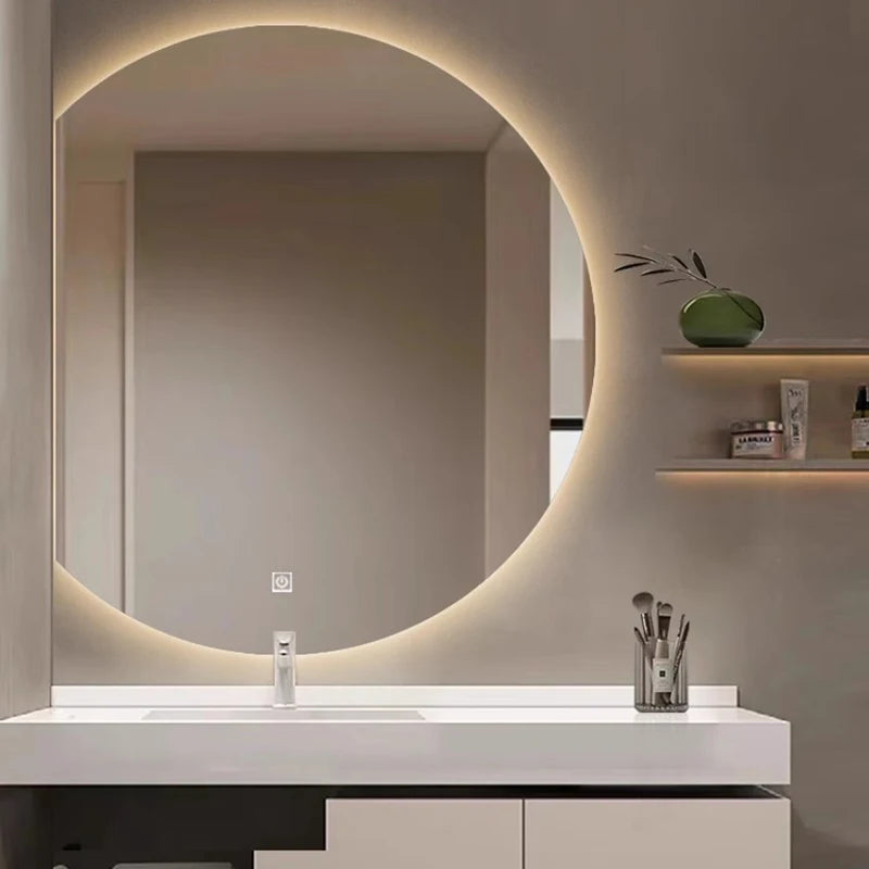 Mirror With Led Lighting Floor Mirrors Modern Home Decoration Liquidation Decorative Wall Hand Luxury Espelho Decor Makeup