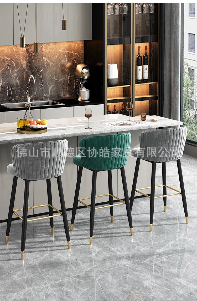 Kitchen Luxury Bar Stool Cafe Salon Design Counter Office Chair Manicure Gaming Reception Bancos Para Barra Bar Furniture TD50DC