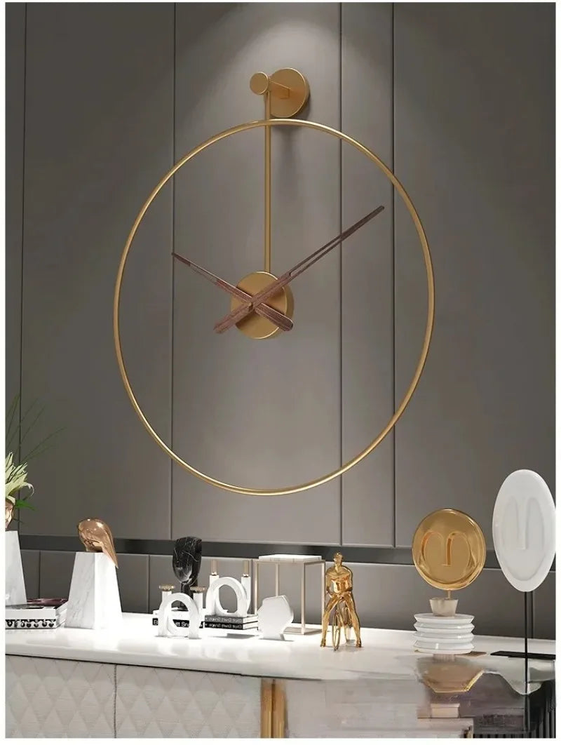 Luxury Kitchen Round Watch Wall Minimalist Nordic Metal Gold Watch Wall Large Decor Gift House Decoration Living Room Decoration