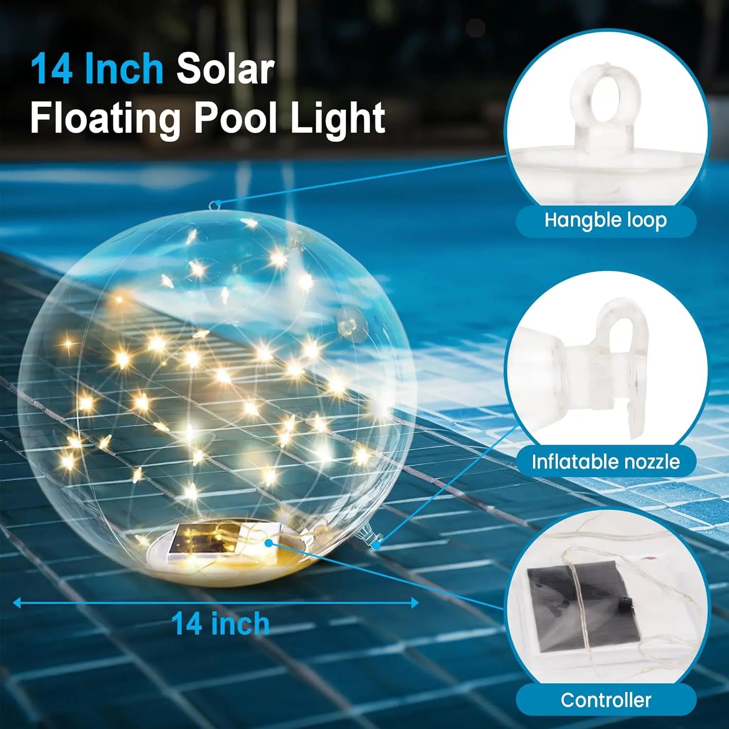 LuminGlow Solar Floating LED Lights