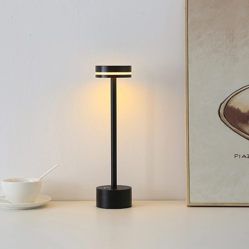 LED Desktop Lamp USB Touch Dimming Metal Recharge Night Light For Coffee Bar Restaurant Bedside Reading Decoration Table Lamps