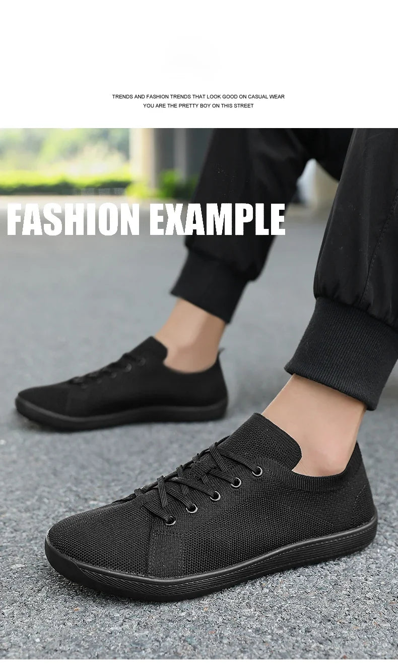 New Unisex Wider Shoes Breathable Mesh Men Barefoot Wide-toed Shoes Brand Flats Soft Zero Drop Sole Wider Toe Sneakes Large Size