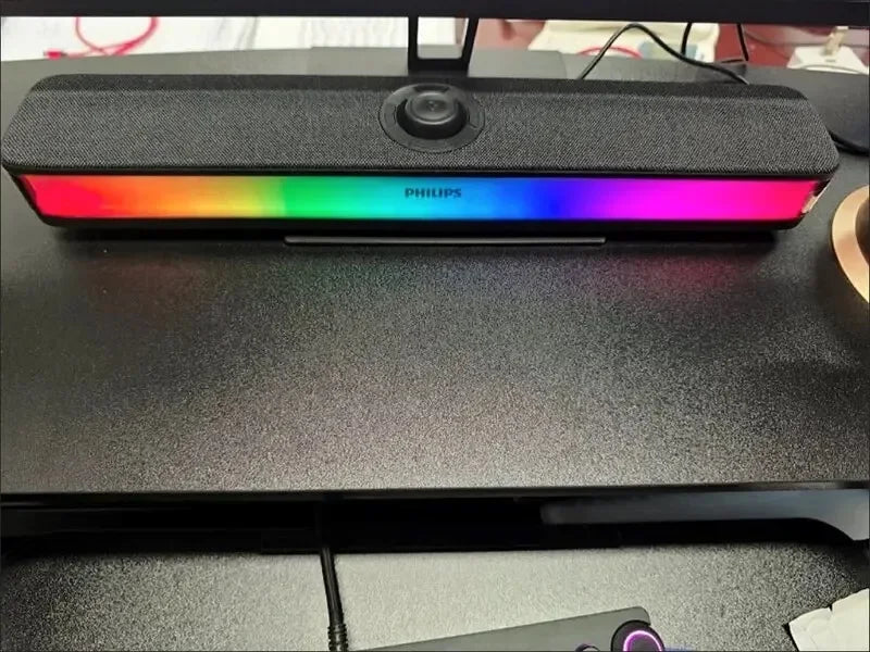 SPA6109 Portable Full-screen Lighting RGB Esports Sound Bar Built-in Hidden Noise Reduction Microphone Stereo Bluetooth Speakers