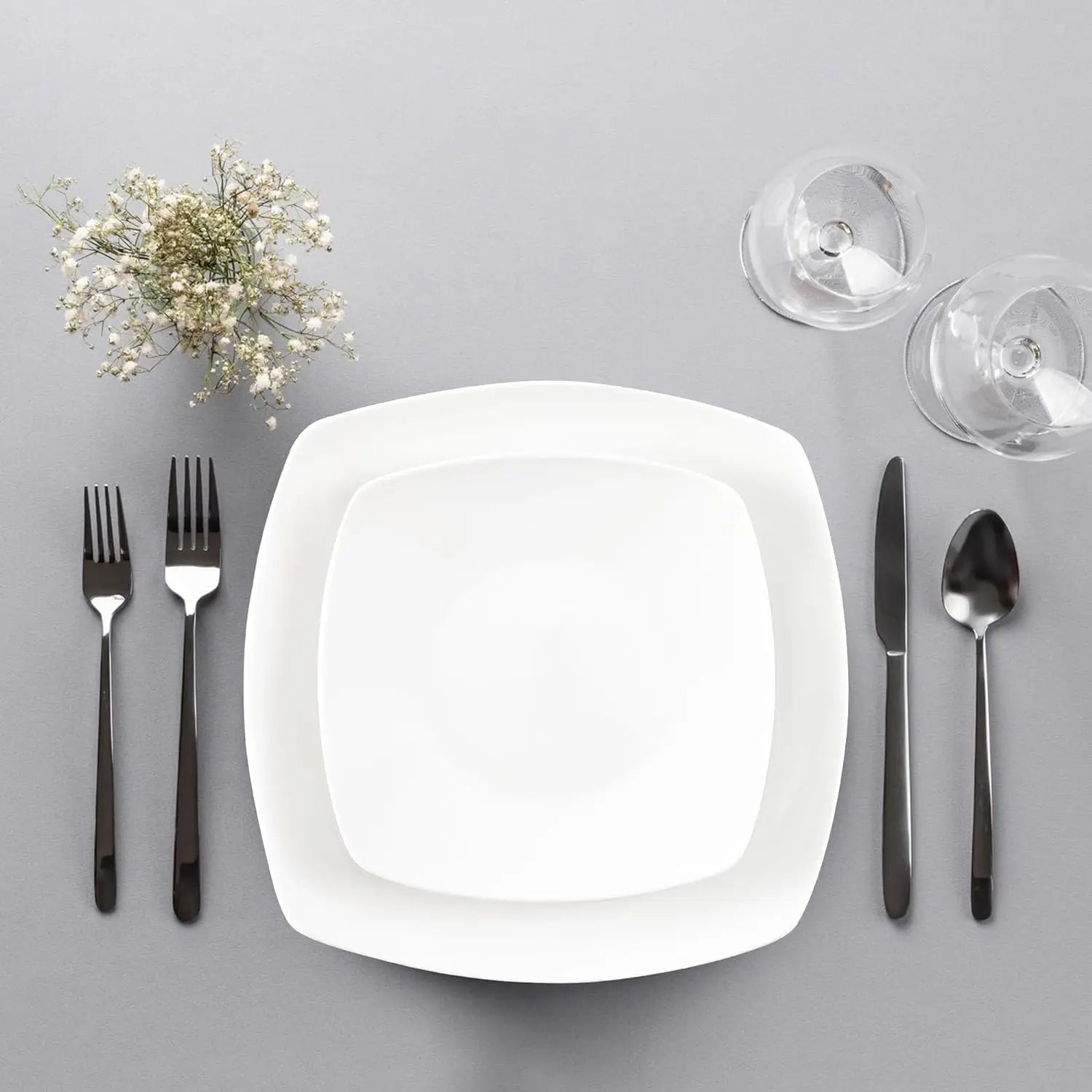 16-Piece Dinnerware Set for 4 - Premium Quality Porcelain Dishes Set - Dishwasher Safe, Microwave Safe Plates