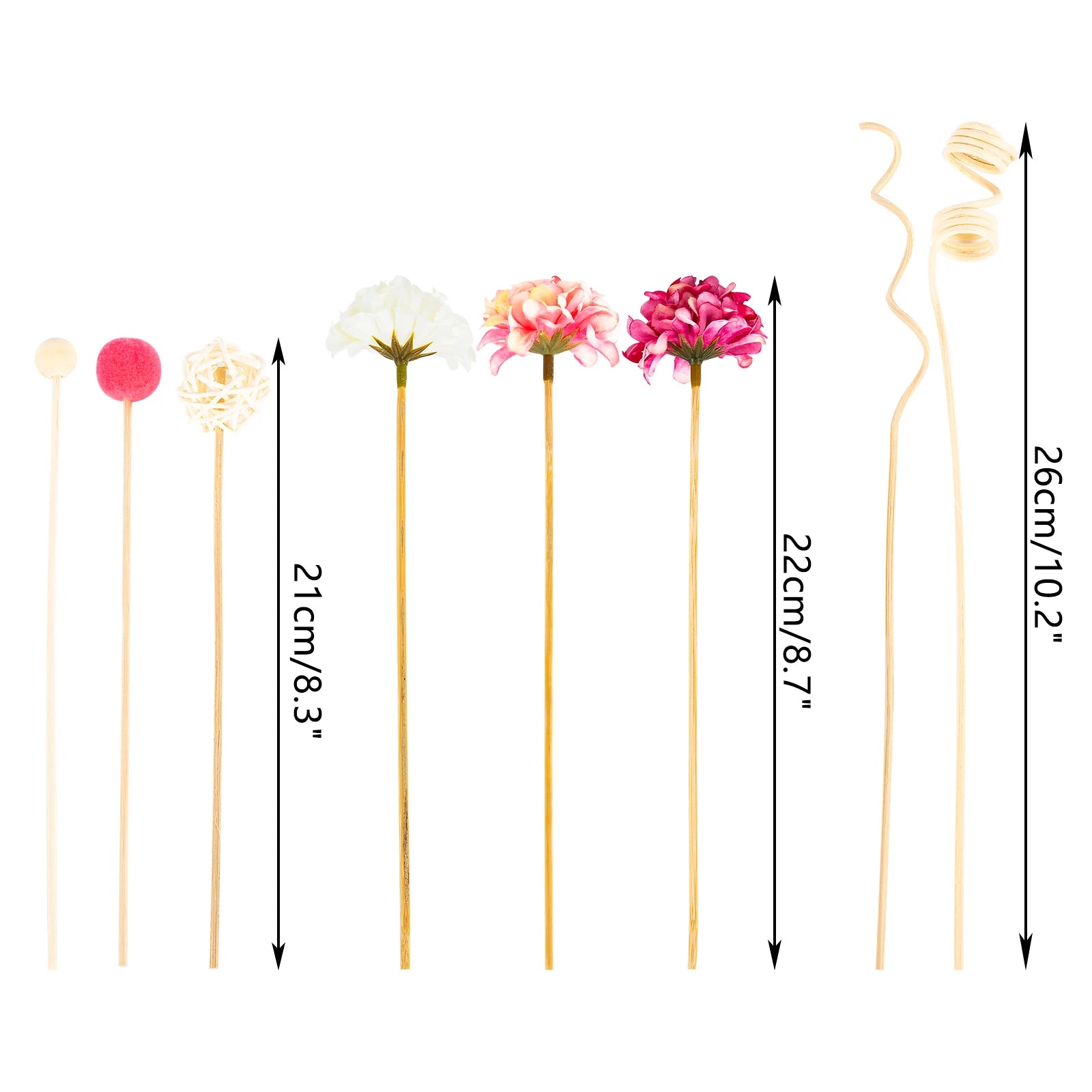 NEW 10PCS Pink Hydrangea Flower Rattan Sticks Fireless Fragrances Reed Diffuser Stick DIY Ornaments Home Decor