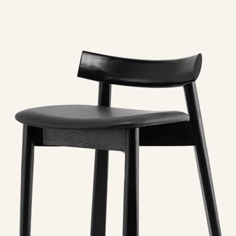 Wooden Cafe Bar Stools Dining Nordic Minimalist Work Relaxing Chair Counter Designer Modern Banqueta Nordic Furniture TD50DC