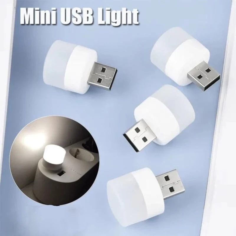 1-10pcs Portable USB Port Small Night Light Bedside Reading Book Lights Mini Bedroom LED Eye Protection Lamp