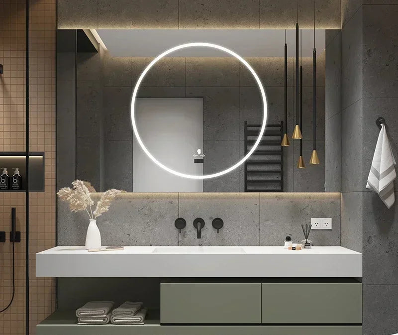 Modern Wall-Hung Vanity Combo with Mirror Light