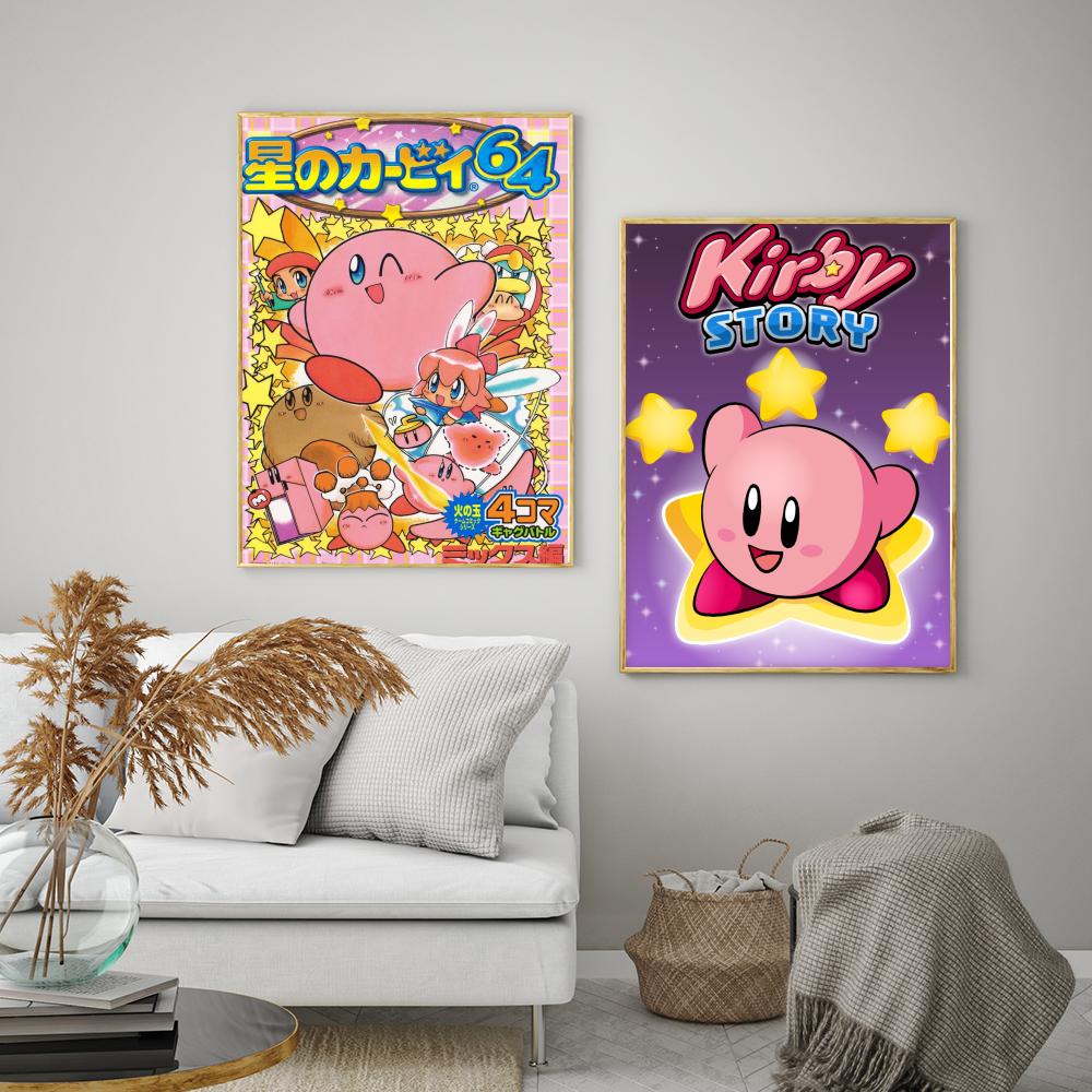 Cartoon Cute K-Kirby Poster Poster Paper Print Home Living Room Bedroom Entrance Bar Restaurant Cafe Art Painting Decoration