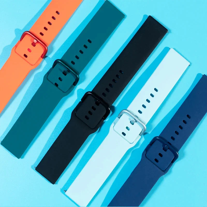 20mm/22mm band For Amazfit GTS/2/2e/3/4 GTS2 Mini/GTR 4/3/Pro/47mm/GTR2/2e/stratos 2/3 Silicone Bracelet Amazfit bip Watch strap