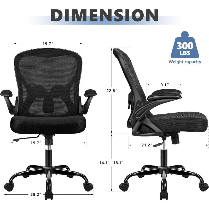 Office Chair Desk Chair, Ergonomic Mesh Computer Chair Home Office Desk Chairs, Swivel Task Chair Mid Back