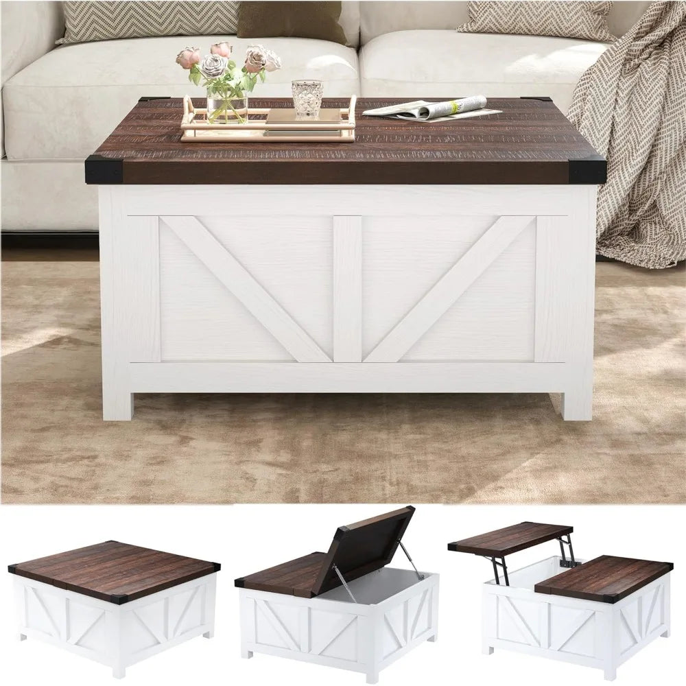 White Square Farmhouse Coffee Table