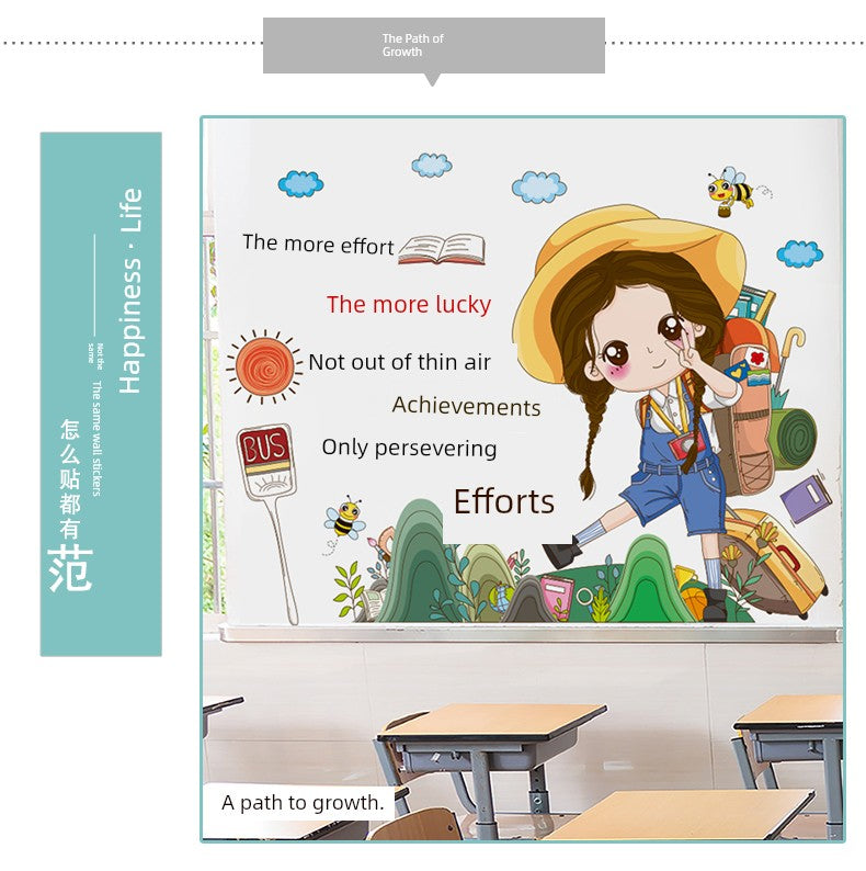 Stickers College Student Dormitory Wallpaper Classroom Slogan Inspirational